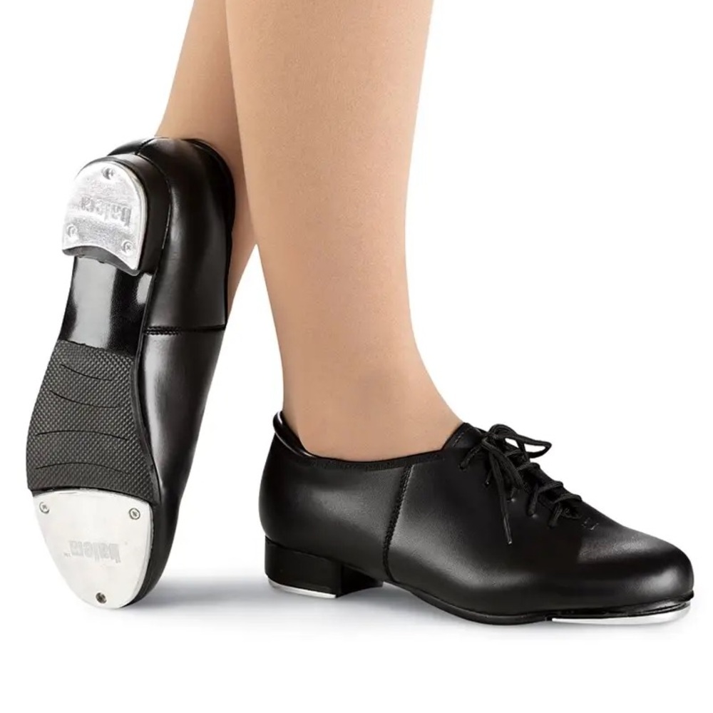 Balera Black Lace Up Tap Shoes B160 Size 6 AM
